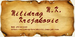 Milidrag Krejaković vizit kartica